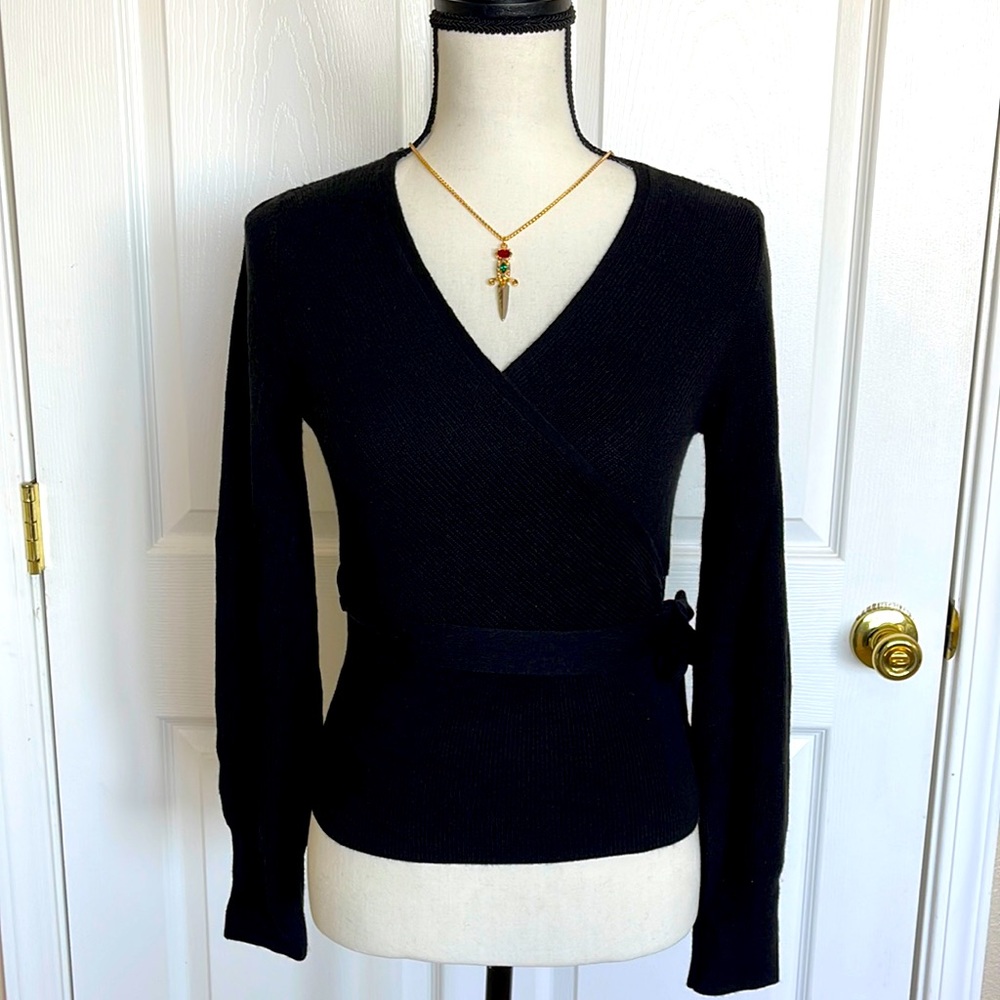 Express Black Wrap Top Sweater. Size Small.